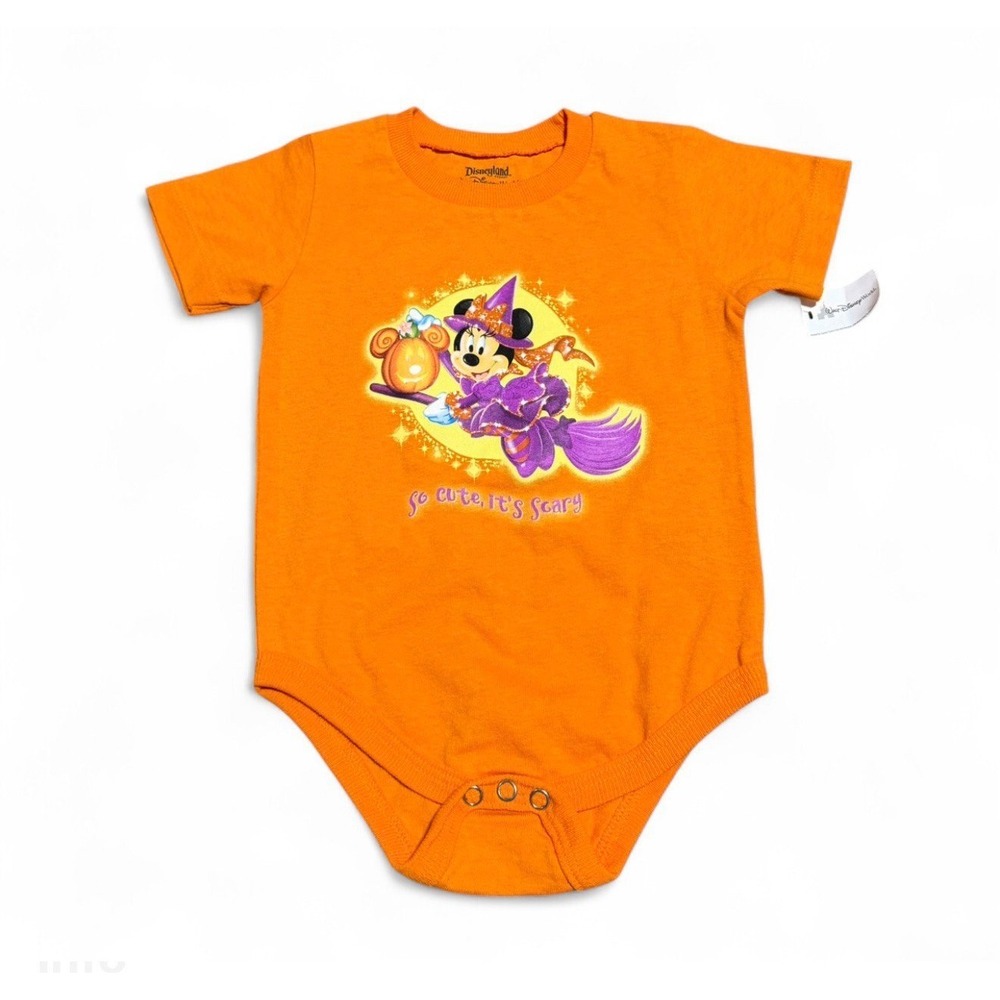 Disneyland Minnie Mouse Halloween Onesie 18M Orange So Cute It's Scary Baby